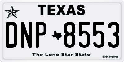 TX license plate DNP8553
