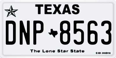 TX license plate DNP8563