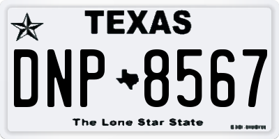 TX license plate DNP8567