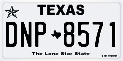 TX license plate DNP8571
