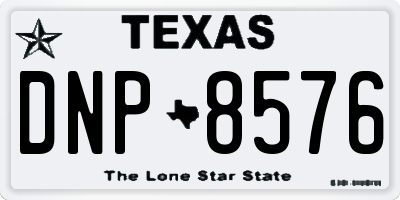 TX license plate DNP8576
