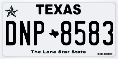 TX license plate DNP8583
