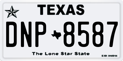 TX license plate DNP8587