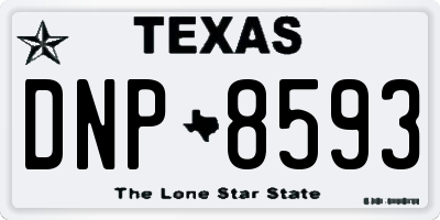 TX license plate DNP8593