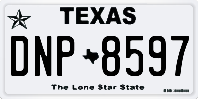 TX license plate DNP8597