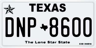 TX license plate DNP8600