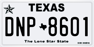 TX license plate DNP8601