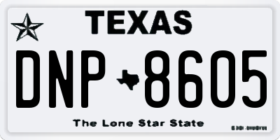 TX license plate DNP8605