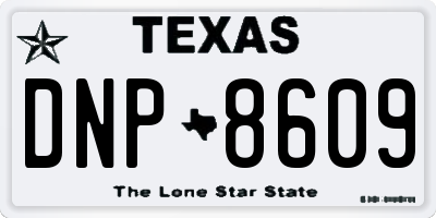 TX license plate DNP8609