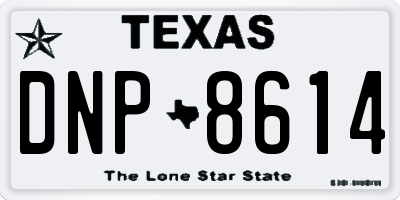 TX license plate DNP8614