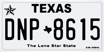 TX license plate DNP8615