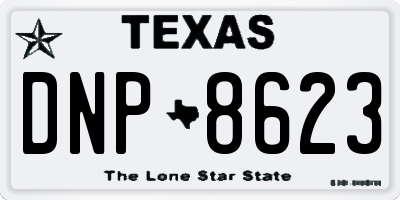 TX license plate DNP8623