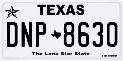 TX license plate DNP8630