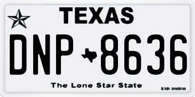 TX license plate DNP8636