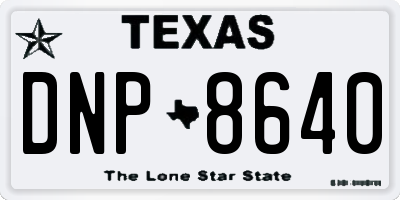 TX license plate DNP8640