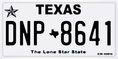 TX license plate DNP8641