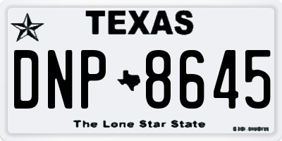 TX license plate DNP8645