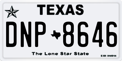 TX license plate DNP8646