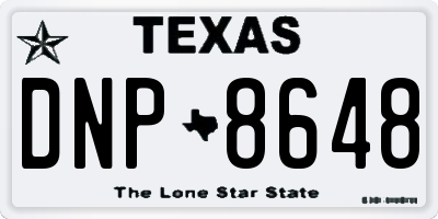 TX license plate DNP8648