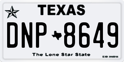 TX license plate DNP8649