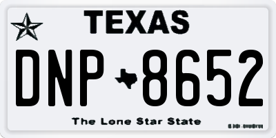 TX license plate DNP8652