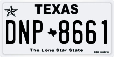 TX license plate DNP8661