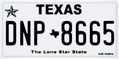 TX license plate DNP8665