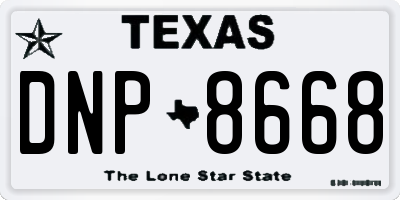 TX license plate DNP8668