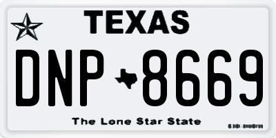 TX license plate DNP8669