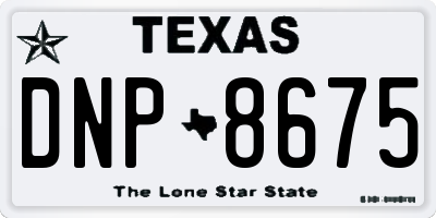 TX license plate DNP8675