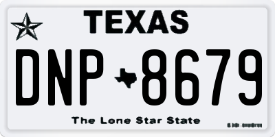TX license plate DNP8679