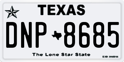 TX license plate DNP8685