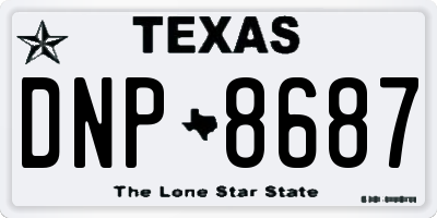TX license plate DNP8687
