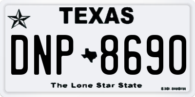 TX license plate DNP8690