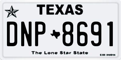 TX license plate DNP8691