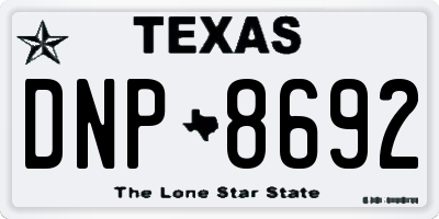 TX license plate DNP8692