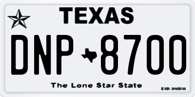 TX license plate DNP8700