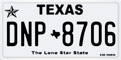 TX license plate DNP8706