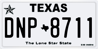TX license plate DNP8711