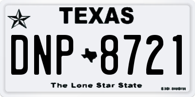 TX license plate DNP8721