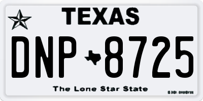 TX license plate DNP8725