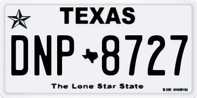 TX license plate DNP8727