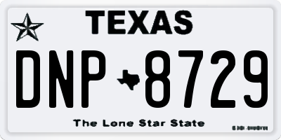 TX license plate DNP8729