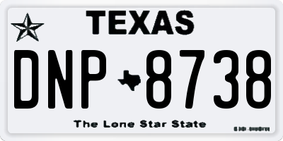 TX license plate DNP8738