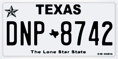 TX license plate DNP8742