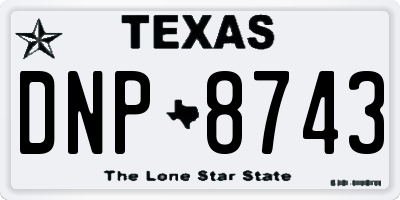 TX license plate DNP8743