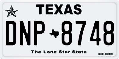TX license plate DNP8748