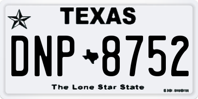 TX license plate DNP8752
