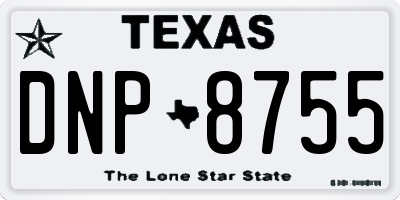 TX license plate DNP8755