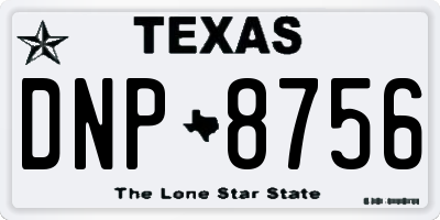 TX license plate DNP8756